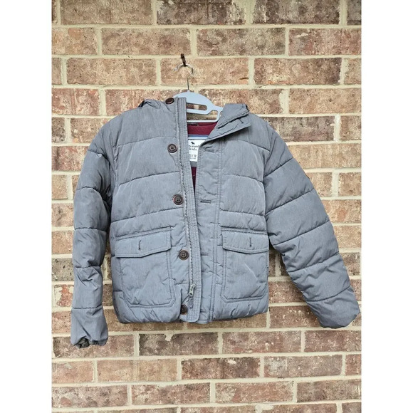 Abercrombie Gray Puffer Boys Jacket Size 11/12